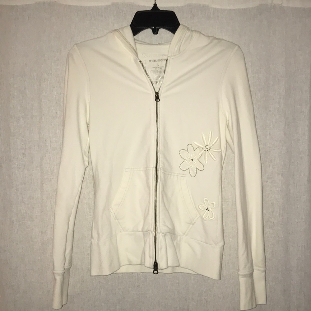Ivory zip up hoodie